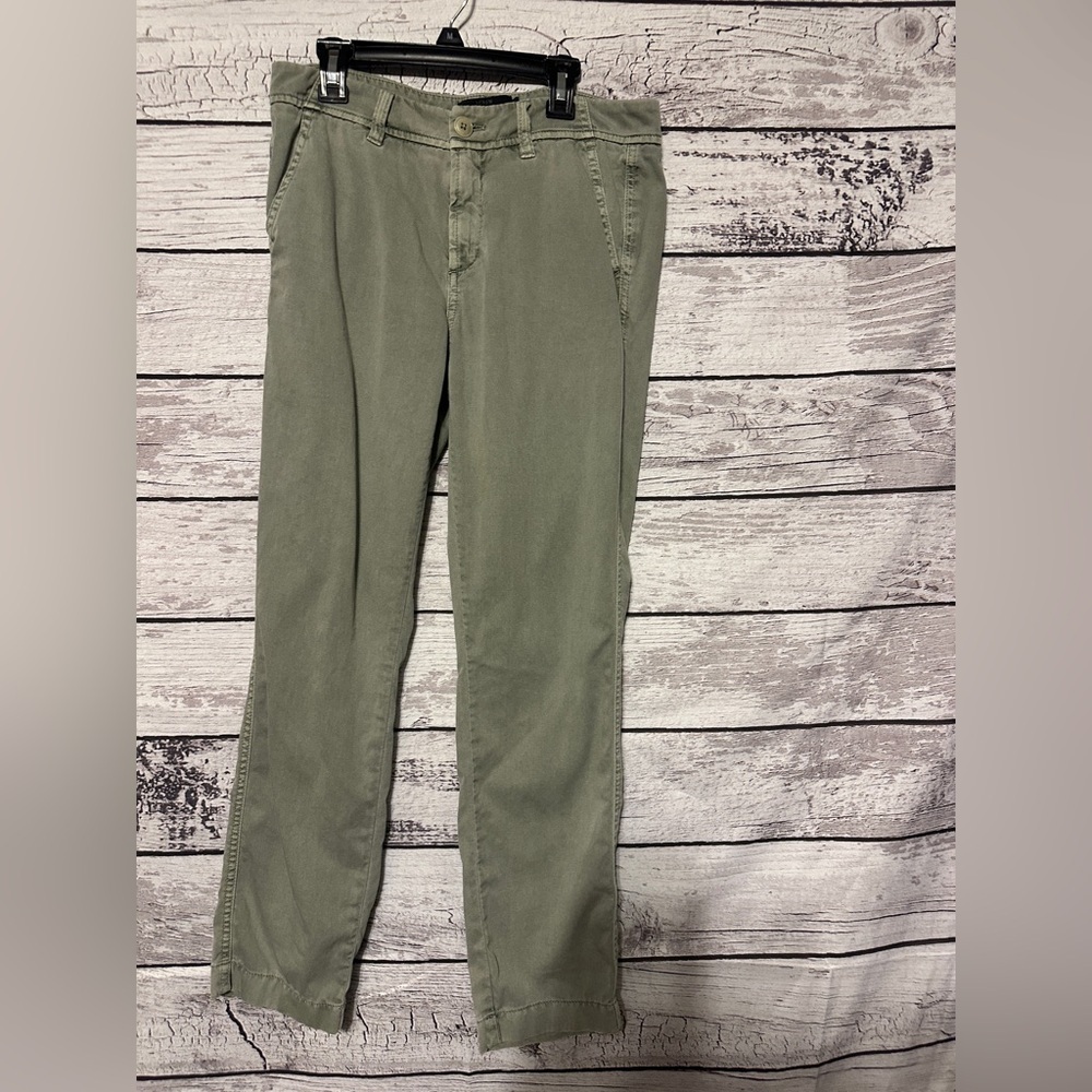 J.Crew Chino Pants Olive Green Straight Leg 100% Cotton Casual Women 2